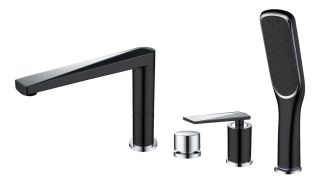 Смеситель на борт ванны Boheme Venturo чёрный/хром 370-B