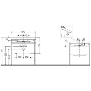 Раковина с консолью Duravit Happy D.2 Plus HP4838O8080 Белая