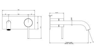 Встраиваемый смеситель для раковины Gessi Flessa 54084.726 брашированная бронза