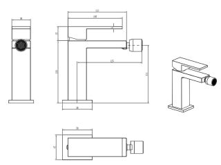 Смеситель для биде Boheme Qubic 476-B чёрный матовый