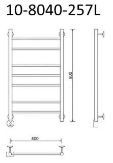Полотенцесушитель электрический Маргроид В10 Р80*40 хром 10-8040-257L