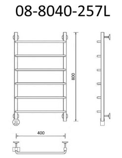 Полотенцесушитель электрический Маргроид В8 Р80*40 хром 08-8040-257L