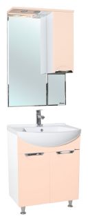 Зеркало-шкаф с подсветкой Bellezza Альфа 65см правый бежевый 00000005261