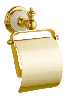 Держатель для туалетной бумаги с крышкой Boheme Palazzo 10101 золото/белый