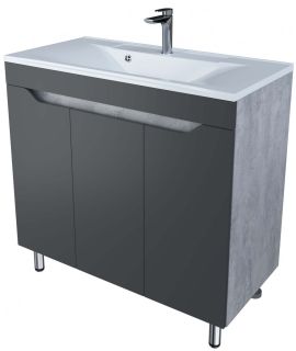 Тумба под раковину Stella Polar Абигель 90см серый/цемент SP-00001126