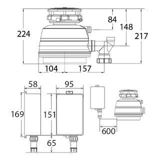 Измельчитель пищевых отходов Status Next 200 Compact 09810702 беспроводной выключатель