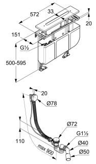 Монтажный блок Kludi Rotexa для смесителя на четыре отверстия 7878205-00
