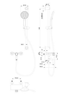 Смеситель для ванны с душевым гарнитуром Wonzon & Woghand Click WW-FE05L222-MW белый матовый