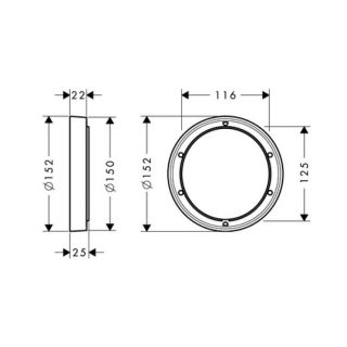 Удлинитель наружной части Hansgrohe 13597000 хром