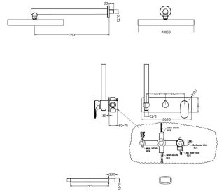 Душевой комплект Boheme Spectre 454-2-B чёрный