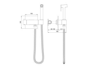 Гигиенический душ со смесителем Wonzon & Woghand WW-88819903-MB с термостатом чёрный матовый
