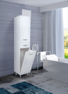 Пенал напольный Onika Модерн 402607 с бельевой корзиной правый 26см белый