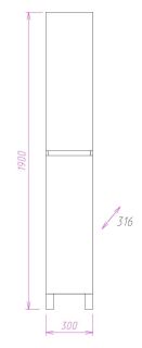 Пенал напольный Onika Элита 403039 30см белый