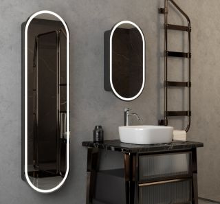 Зеркало-шкаф с подсветкой Continent Elmage Black МВК048 45см чёрный