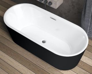 Акриловая ванна Riho Modesty Velvet B090001220 170х76см чёрный матовый/белый матовый