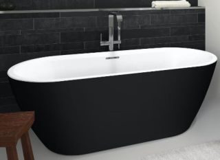 Акриловая ванна Riho Inspire Velvet Fall B091005220 160х75см заполнение через перелив чёрный матовый/белый матовый