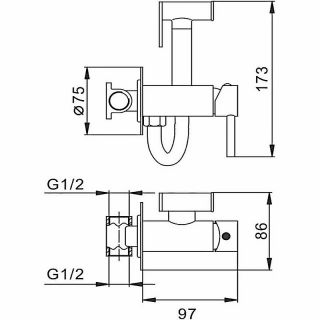 Гигиенический душ со смесителем CeramaLux KBS/005 белый