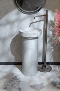 Раковина накладная Armadi Art Sole Corian 801-GR 40 см Amani Grigio