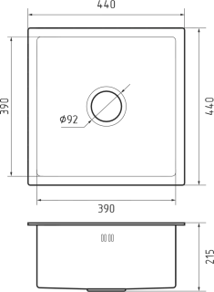 Мойка кухонная GranFest METAL 4444 PVD графит PVD графит