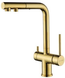 Смеситель для кухни Paulmark Serpentine Se213222-G золото