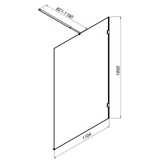 Душевая перегородка AM.PM X-Joy 110 W94UWI-110-F1-BTE профиль Черный матовый стекло прозрачное