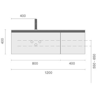 Тумба под раковину Armadi Art Quatro 790-M2-120-D-A 120 см бежевый/антрацит