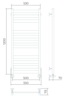 Водяной полотенцесушитель Larusso Бонд П11 50x120см хром 4670078535733