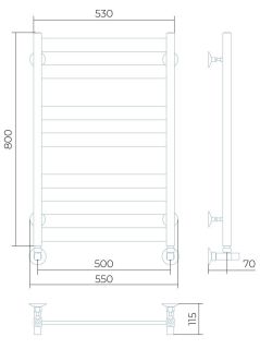 Водяной полотенцесушитель Larusso Бонд П7 50x80см хром 4670078535740