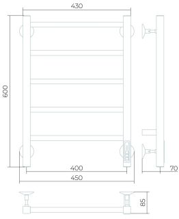 Электрический полотенцесушитель Larusso Феличия П5 40x60см хром 4670078536297