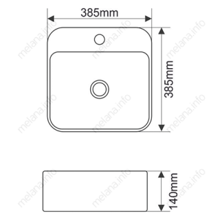 Накладная раковина Melana A423B-803 39см белый