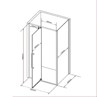 Душевой уголок Black&White Stellar Wind 818100CF 100x80 см профиль хром стекло матовое