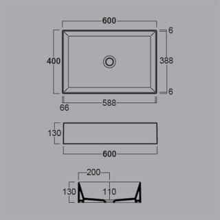 Раковина SIMAS AGILE AG60 antracite  matt черная 60 см