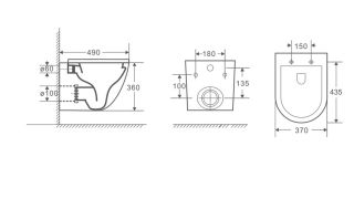 Унитаз подвесной Grossman Торнадо GR-4455SQ безободковый белый с крышкой-сиденьем Soft-Close