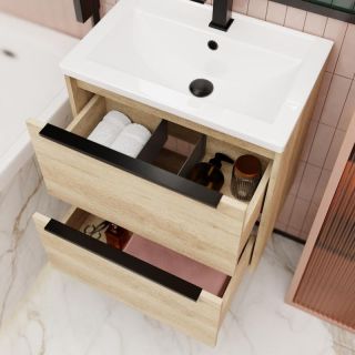 Тумба под раковину La Fenice Tesoro FNC-01-TES-DNN-60-2 Дуб небраска натуральный 60 см