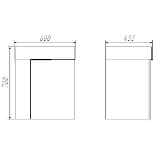 Тумба с раковиной Comforty Асти 60 00-00019248 Белый глянец