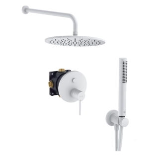 Душевой комплект Kludi Bozz 386585376 со смесителем белый матовый