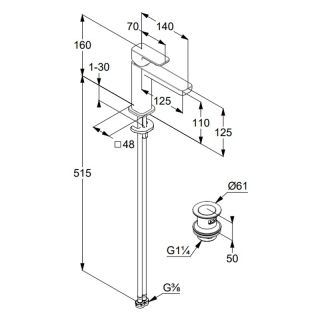 Смеситель для раковины Kludi Renon 422880575 хром