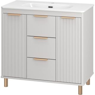 Напольная тумба под раковину Brevita Risacca Crema 90 УТ000025681 Серая матовая