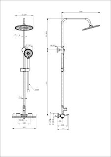Душевая стойка Wonzon & Woghand Plate WW-C3017-A-CR с термостатом хром