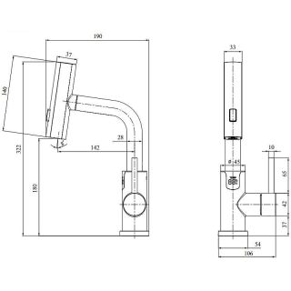 Смеситель для раковины Black&White Sky Day 3028B чёрный матовый