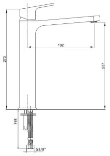 Высокий смеситель для раковины E.C.A. Tiera 102188002EX хром