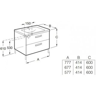 Тумба под раковину Roca GAP 60 см ZRU9302742