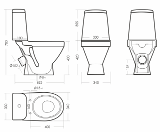 Унитаз-компакт Sanita Лада Комфорт белый