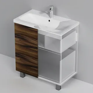 Тумба под раковину Am.Pm Gem M90FSX0752HF напольная под дерево орех 75 см