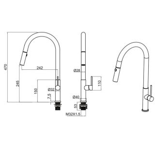 Смеситель для кухни Allen Brau Sprungfeder 5.60002-SS хром матовый