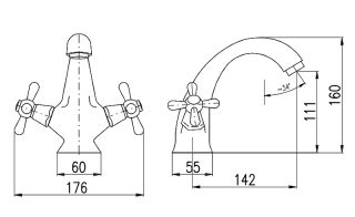 Смеситель для раковины Rav Slezak Morava retro MK329.5 Хром