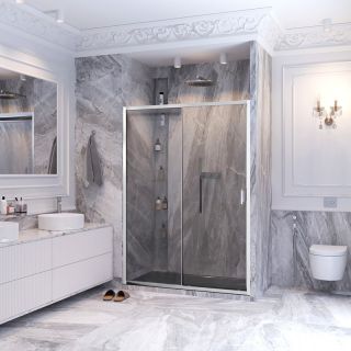 Душевая дверь Ambassador Forsa 17021120AX 140см хром/прозрачное