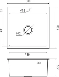 Мойка кухонная GranFest METAL 5050 PVD графит