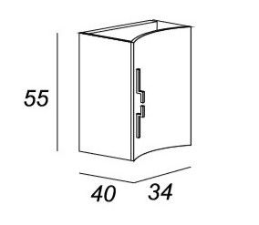 Шкафчик под раковину Cezares 34x55 Bianco Lucido Sting 54659