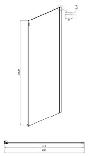 Боковая стенка Ambassador Benefit 100HX 100см хром/прозрачное